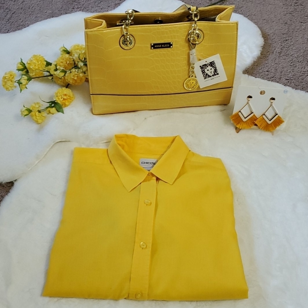 CHICO'S "YELLOW" BUTTON DOWN SHIRT